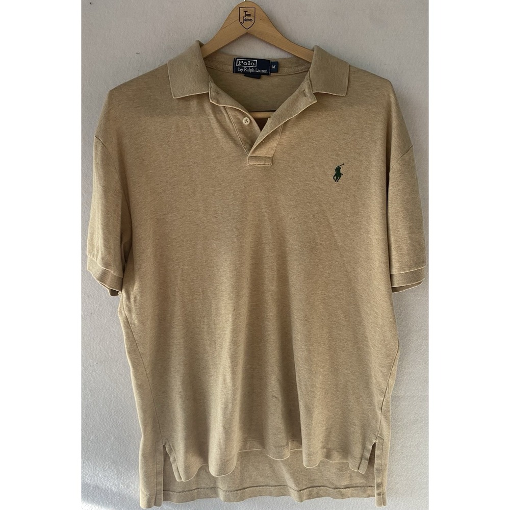 Polo‎ Ralph Lauren Beige Polo Shirt Mens Medium Summer Casual